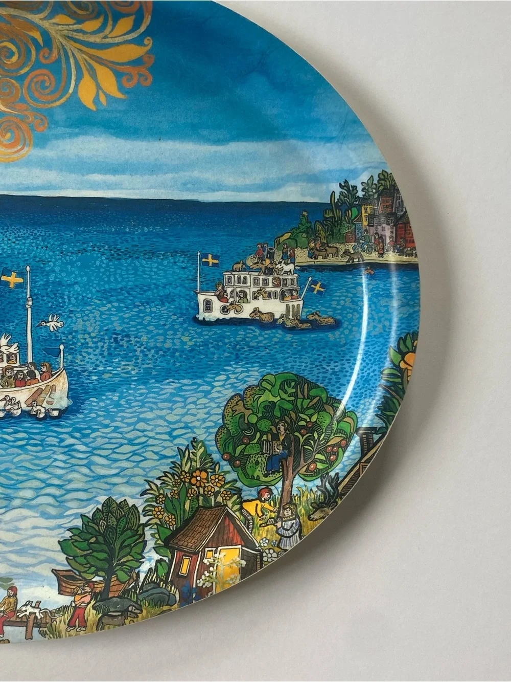 Bengt Elde Stockholm Tray Melamine 13” Swedish Folk Art Mid Century Mod Sweden